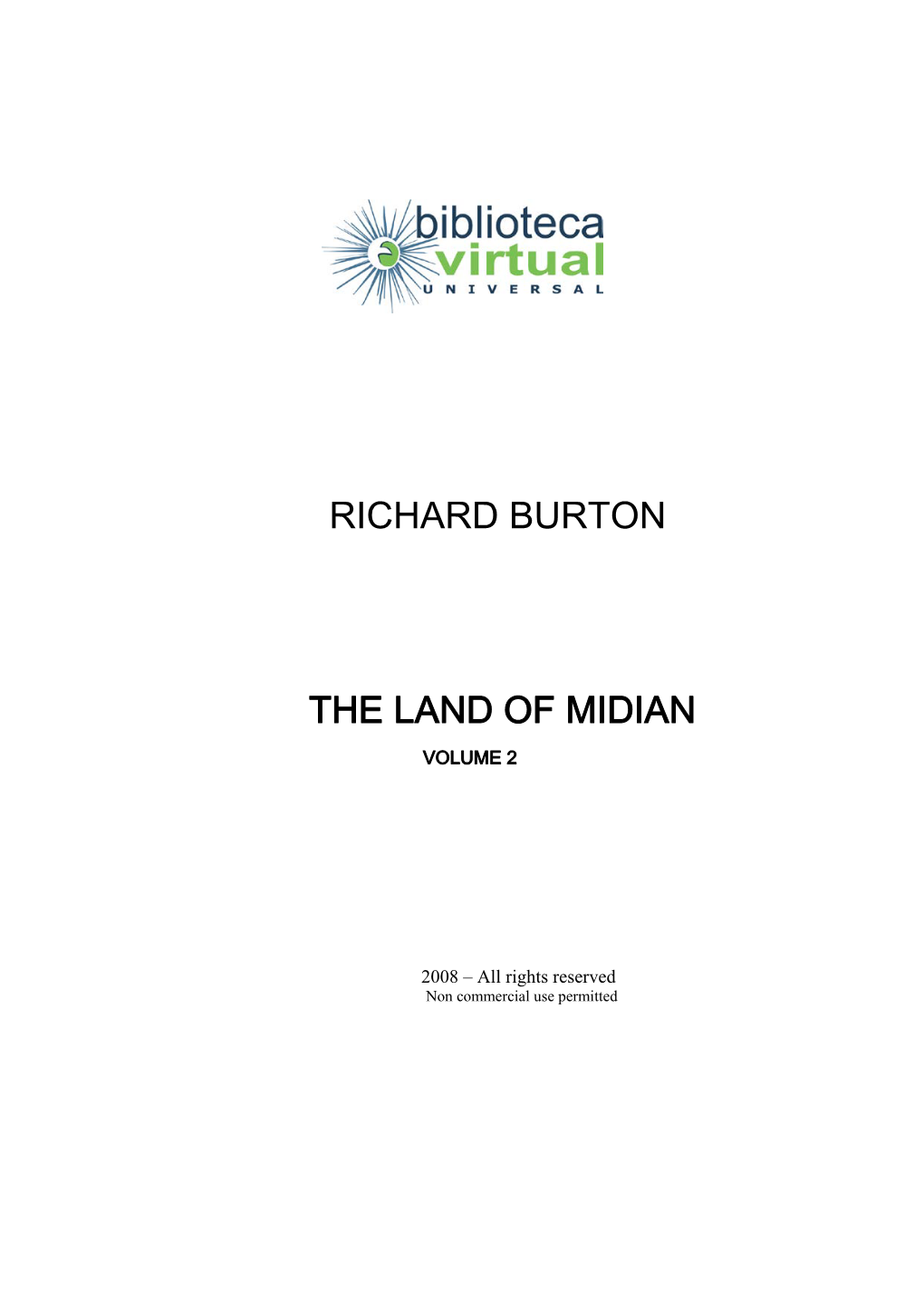 Richard Burton the Land of Midian