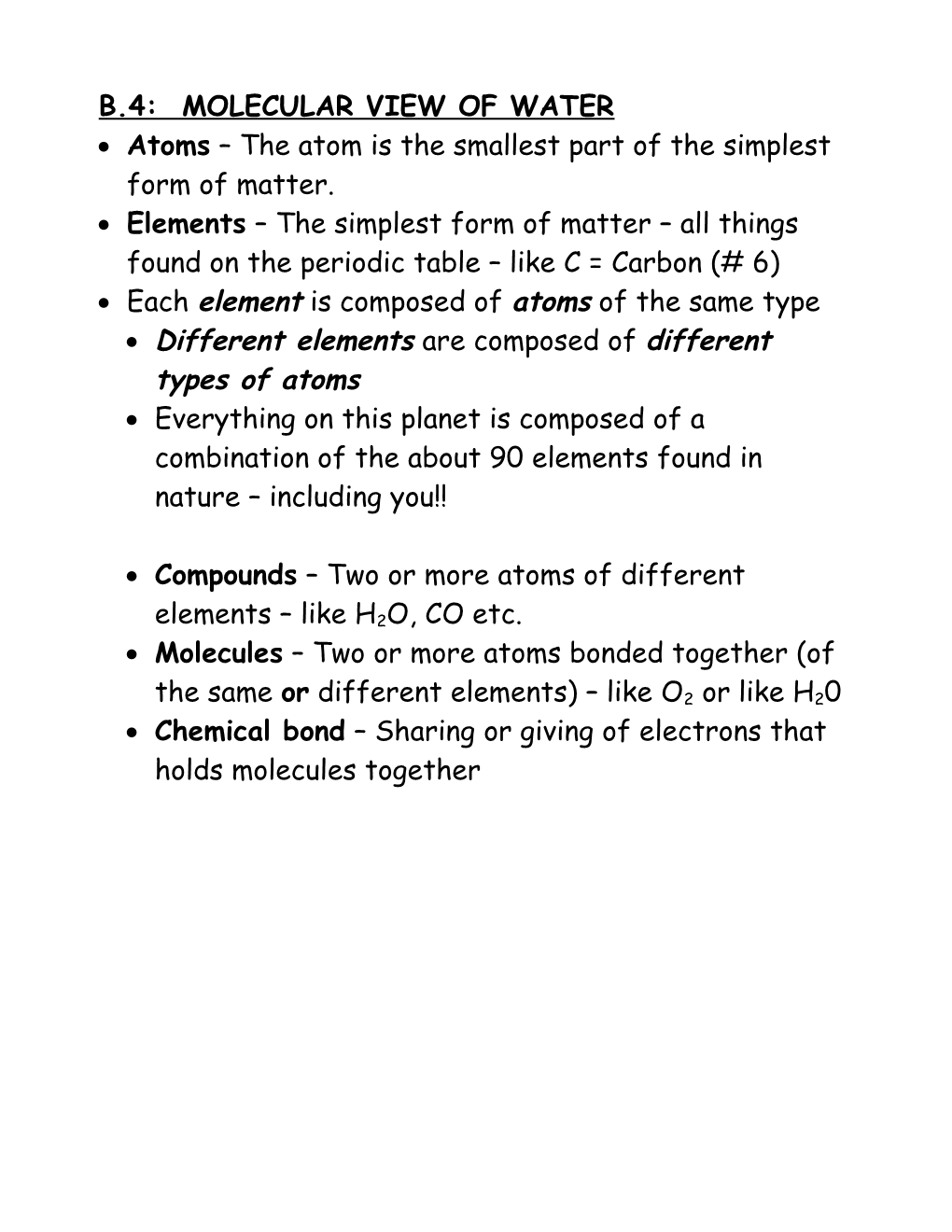 B.4: Molecular View of Water