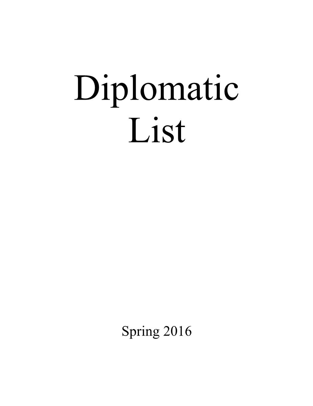 Diplomatic List