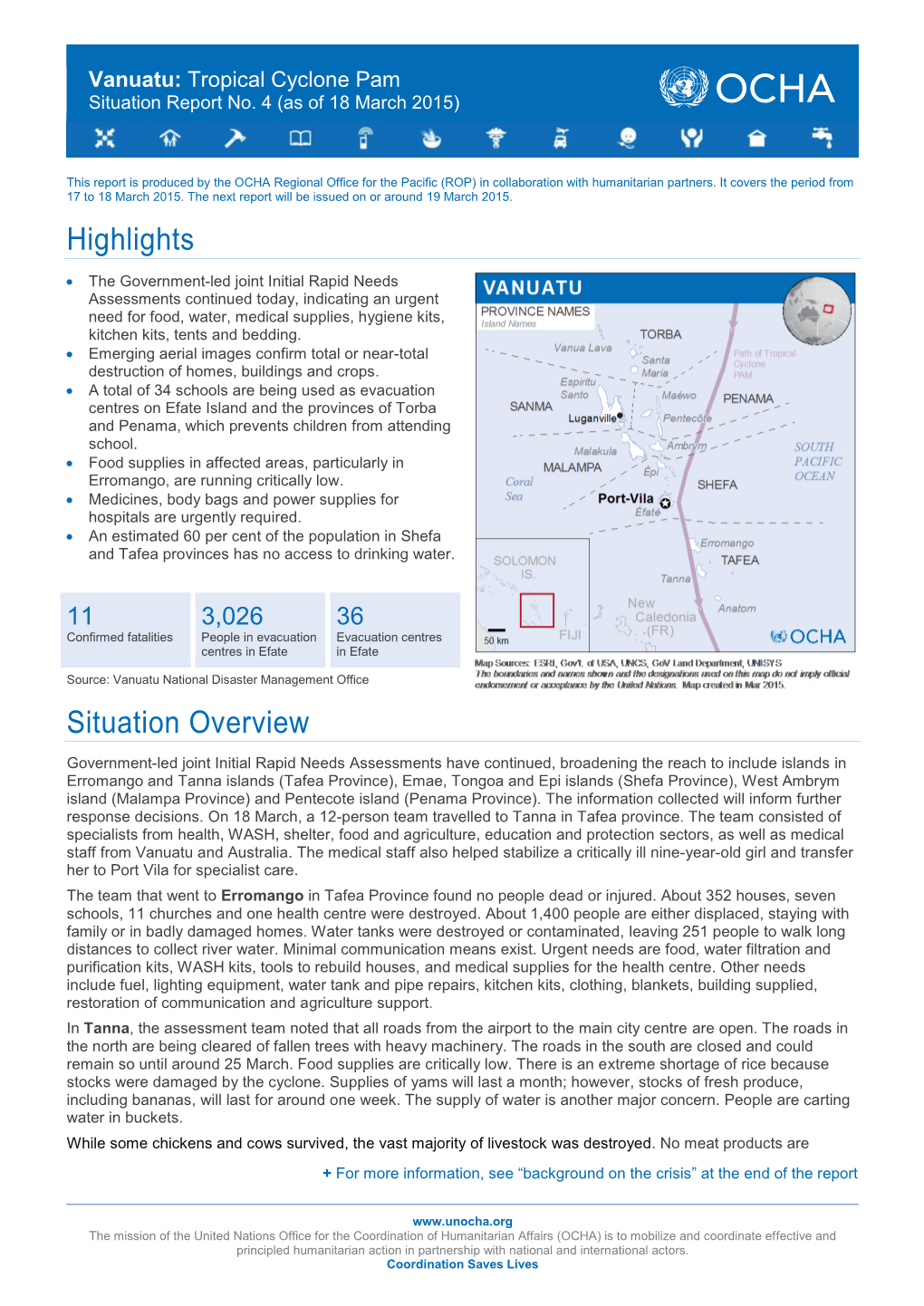 Highlights Situation Overview