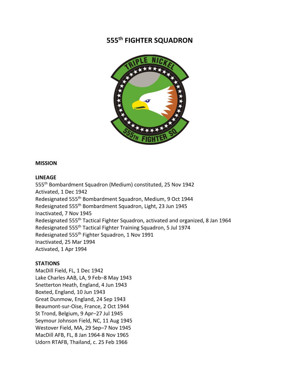 555Th FIGHTER SQUADRON