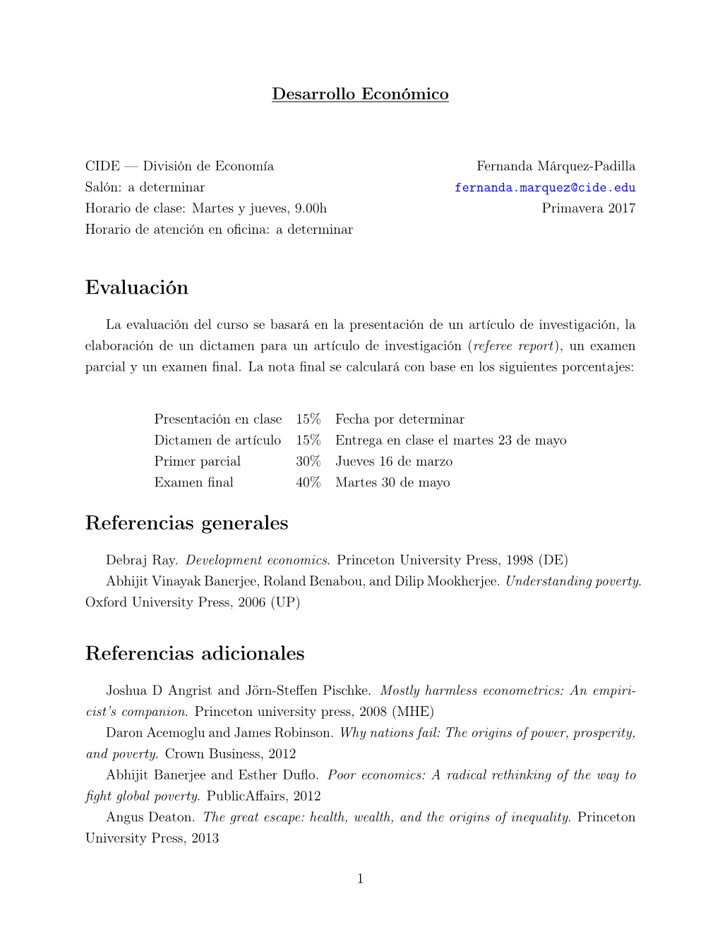 Evaluación Referencias Generales Referencias Adicionales