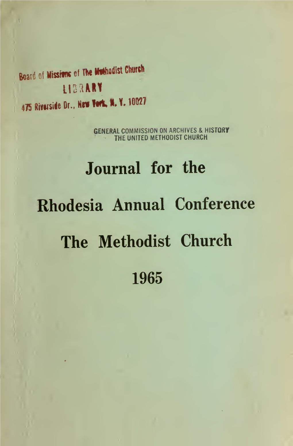 Official Journal of the Twenty-Seventh Session of the Rhodesia Annual