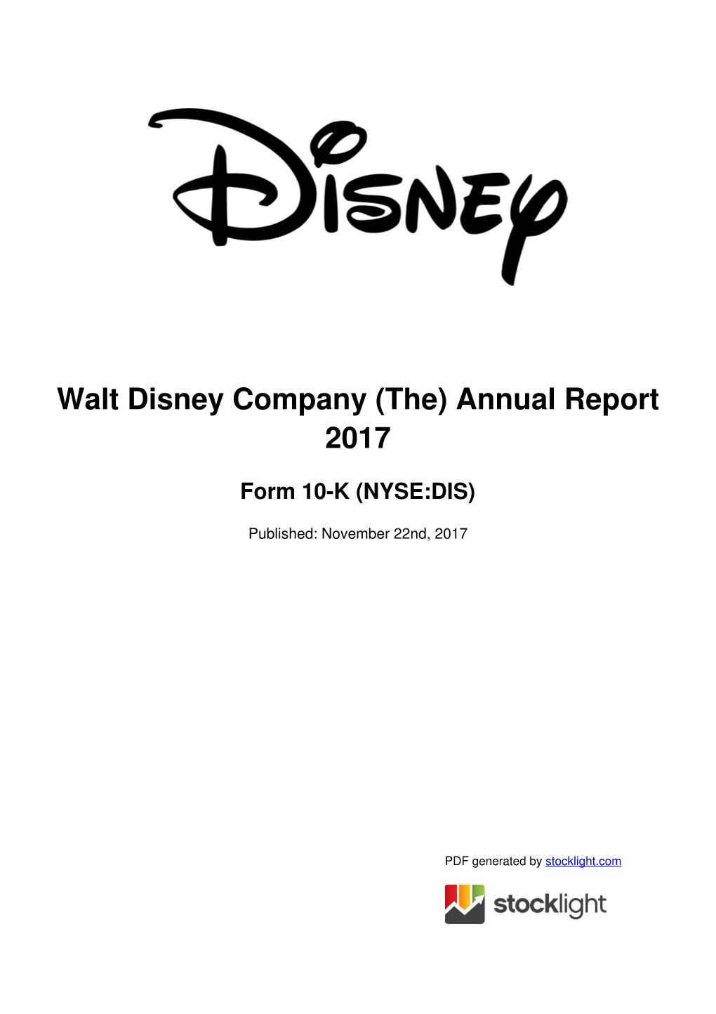 Walt Disney Company (The) Annual Report 2017