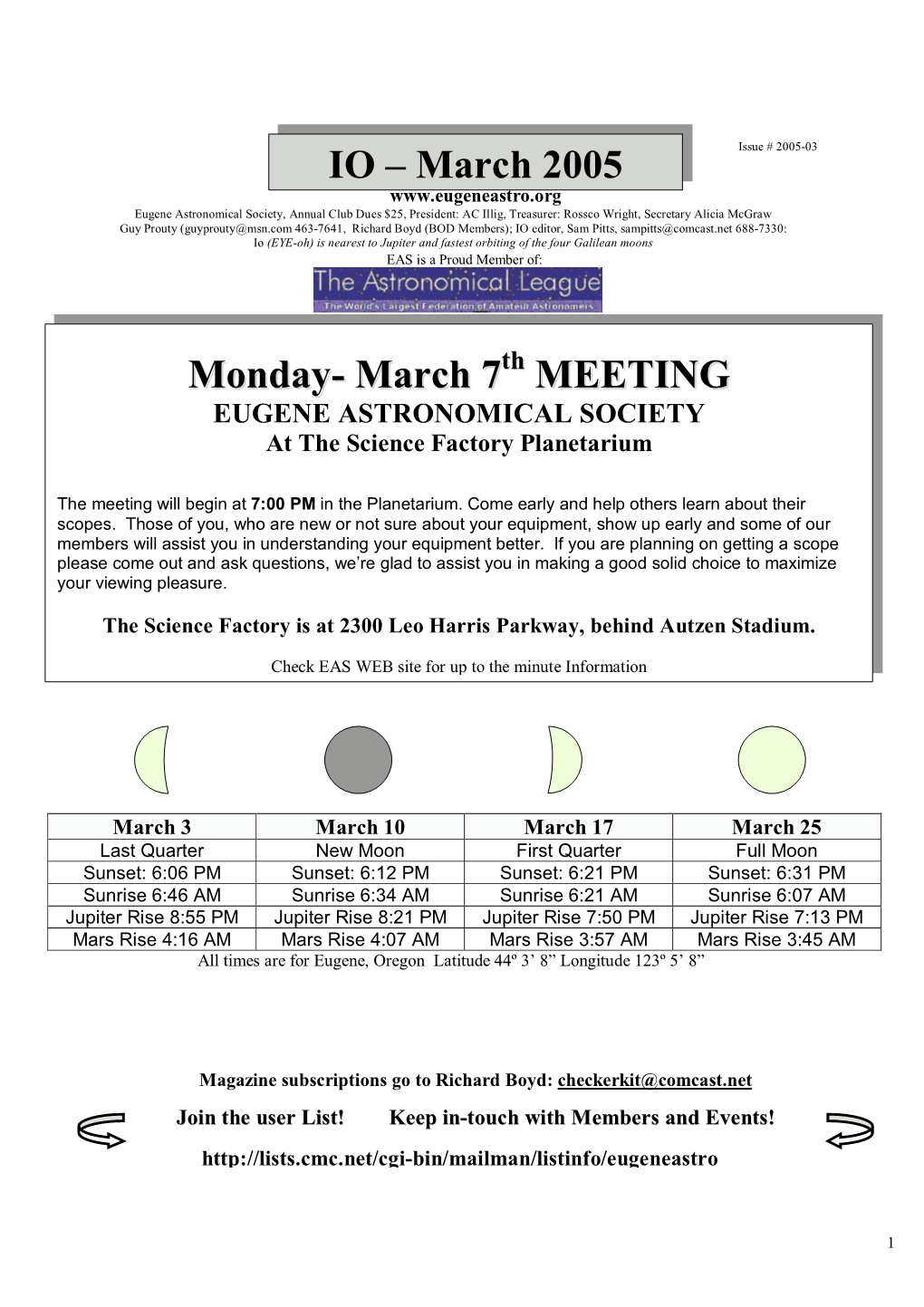 March 7 MEETING