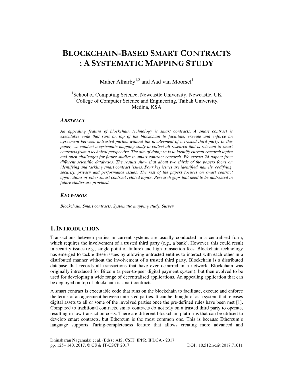 Blockchain Based Smart Contracts