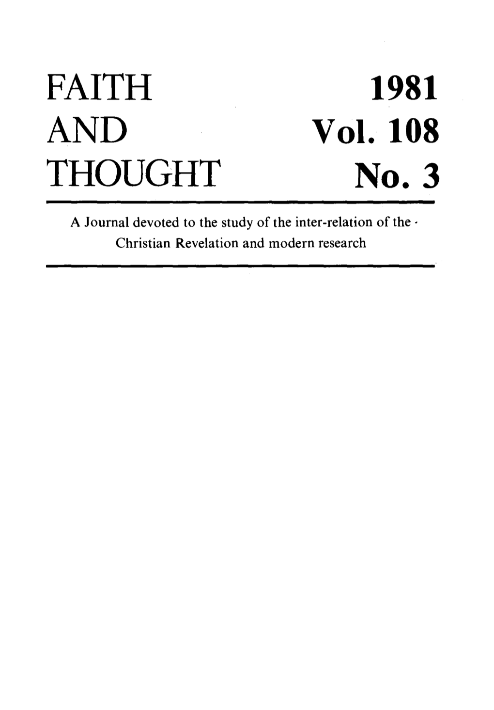 Faith and Thought 108.3 (1981): 118-144