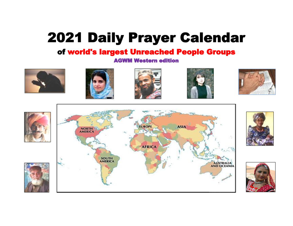 2021 Daily Prayer Calendar