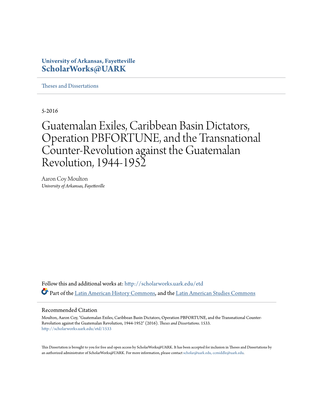 Guatemalan Exiles, Caribbean Basin Dictators, Operation PBFORTUNE