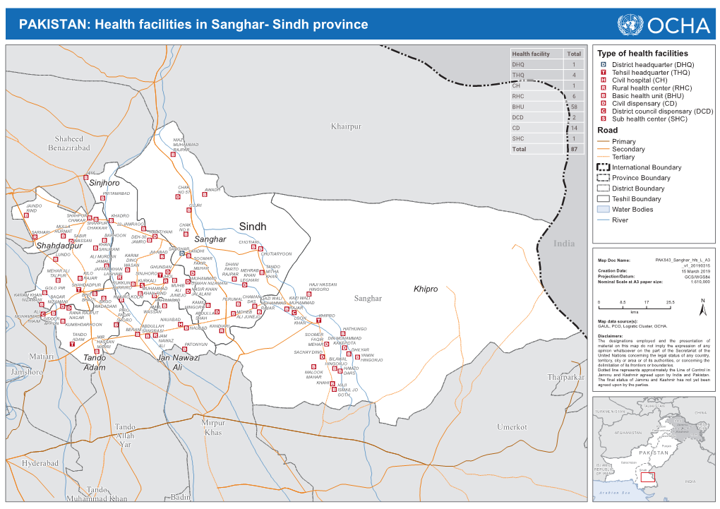 PAKISTAN: Health Facilities in Sanghar- Sindh Province