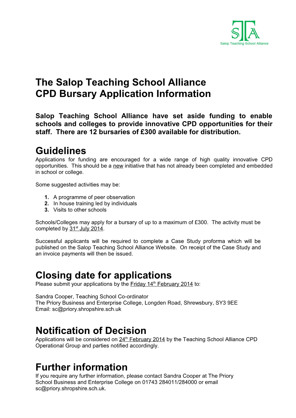 The Salop Teaching School Alliance