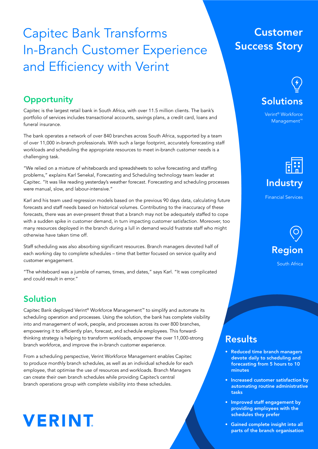 Capitec Bank Transforms In-Branch Customer Experience and Efficiency with Verint