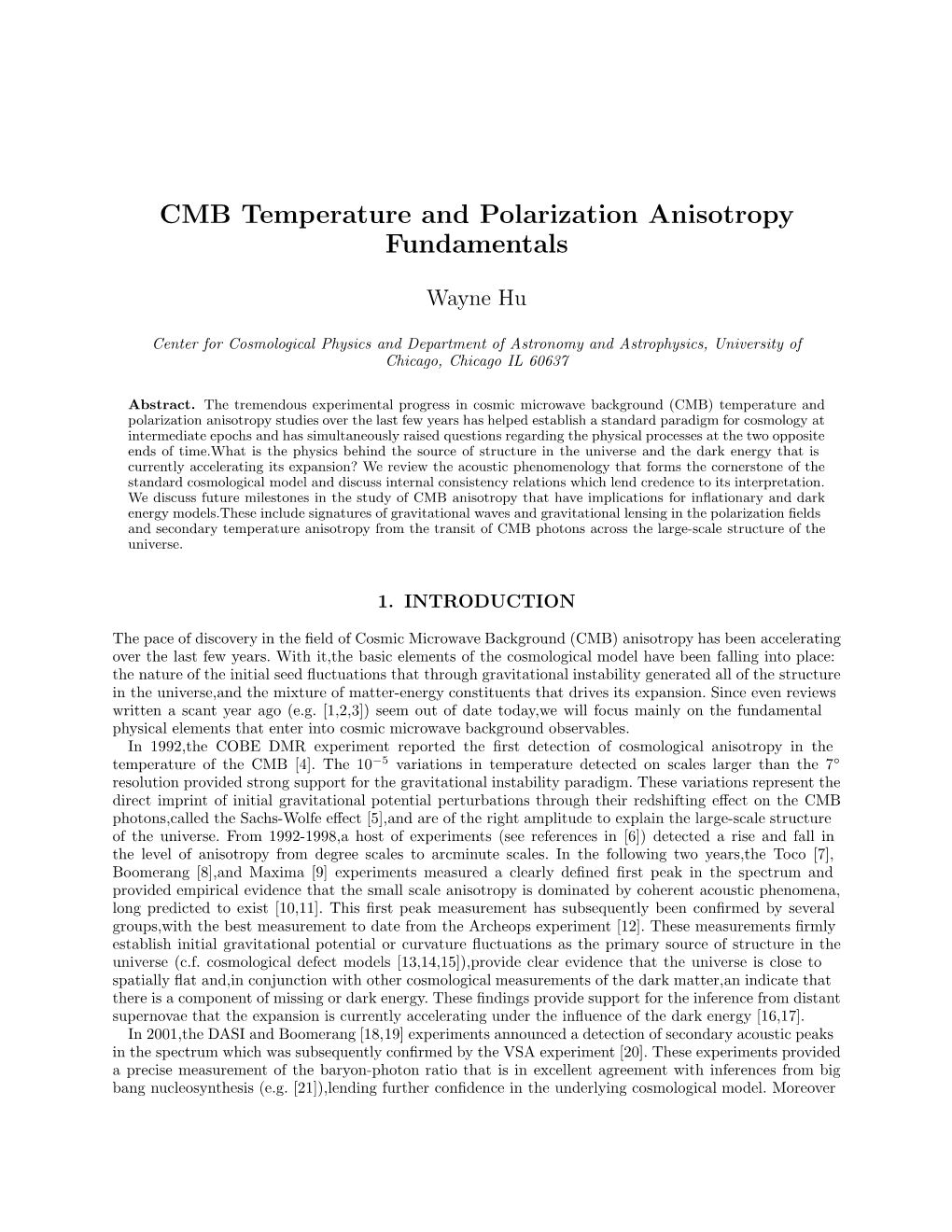 CMB Temperature and Polarization Anisotropy Fundamentals