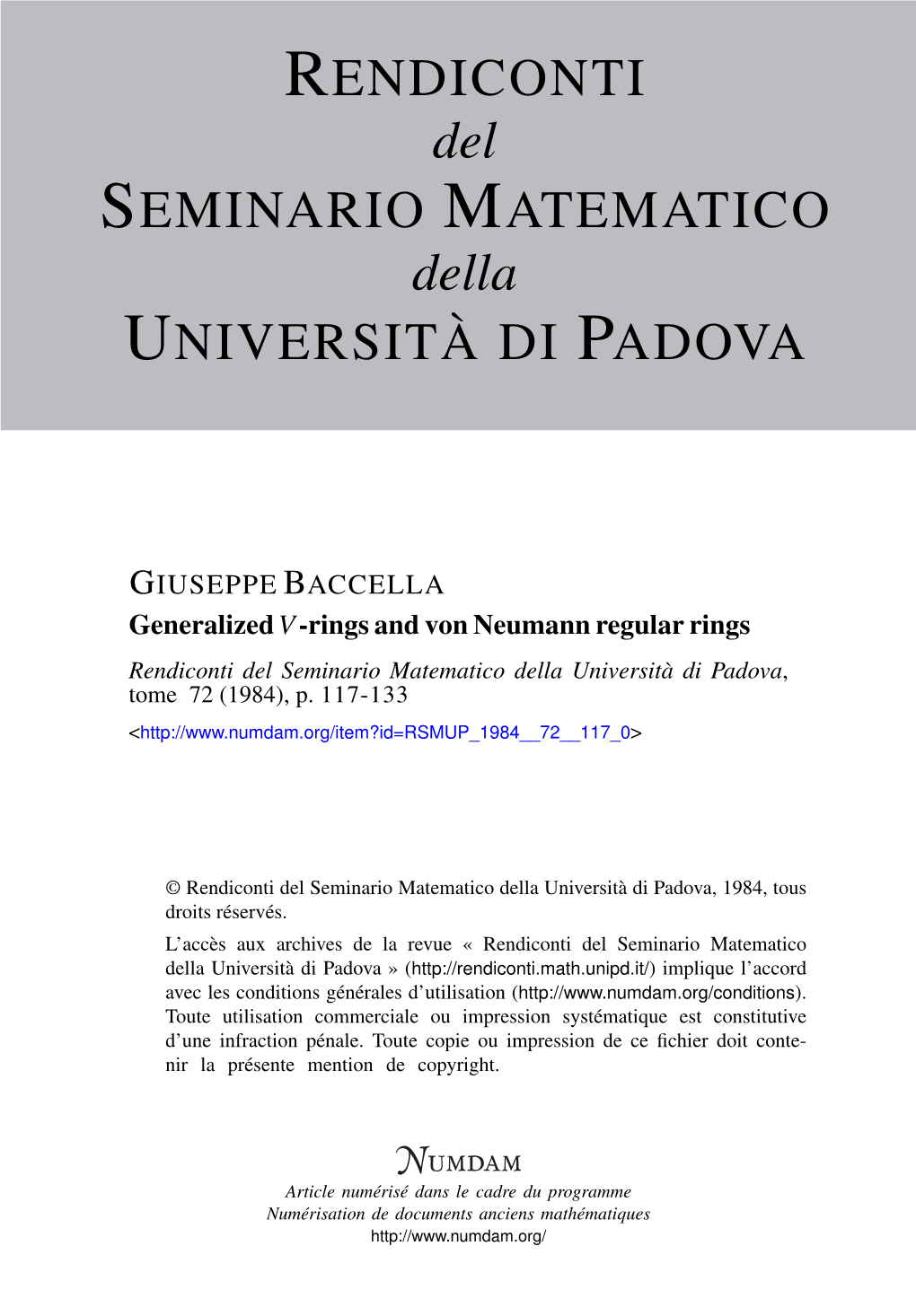 Generalized V-Rings and Von Neumann Regular Rings