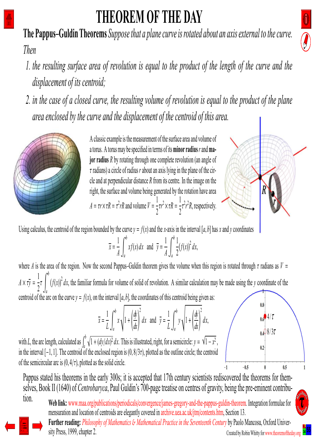 The Pappus-Guldin Theorems