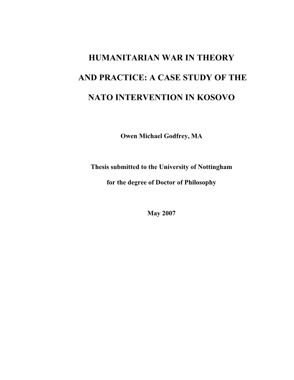 Thesis Abstract