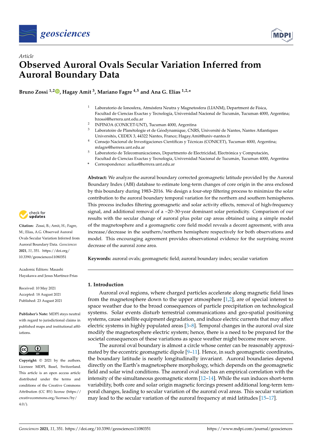 Observed Auroral Ovals Secular Variation Inferred from Auroral Boundary Data