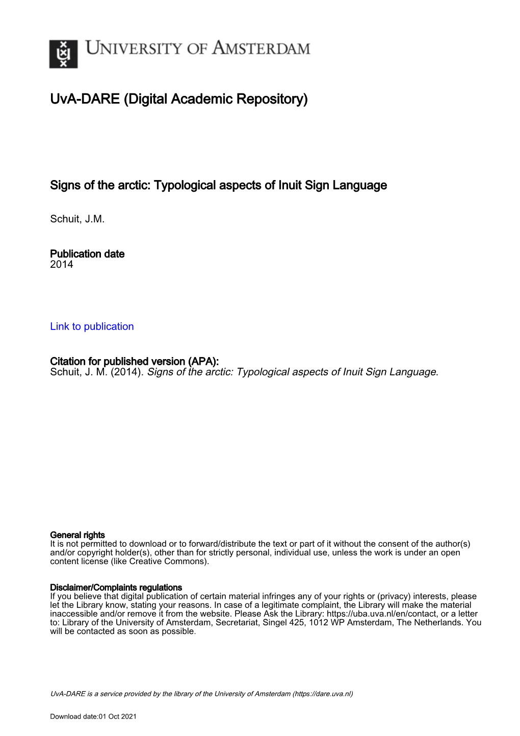 Typological Aspects of Inuit Sign Language