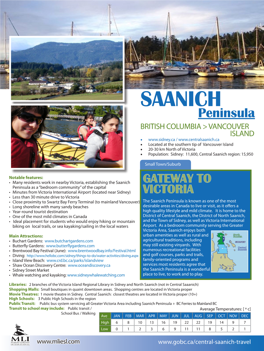 Visit and Study in Saanich Peninsula, British Columbia