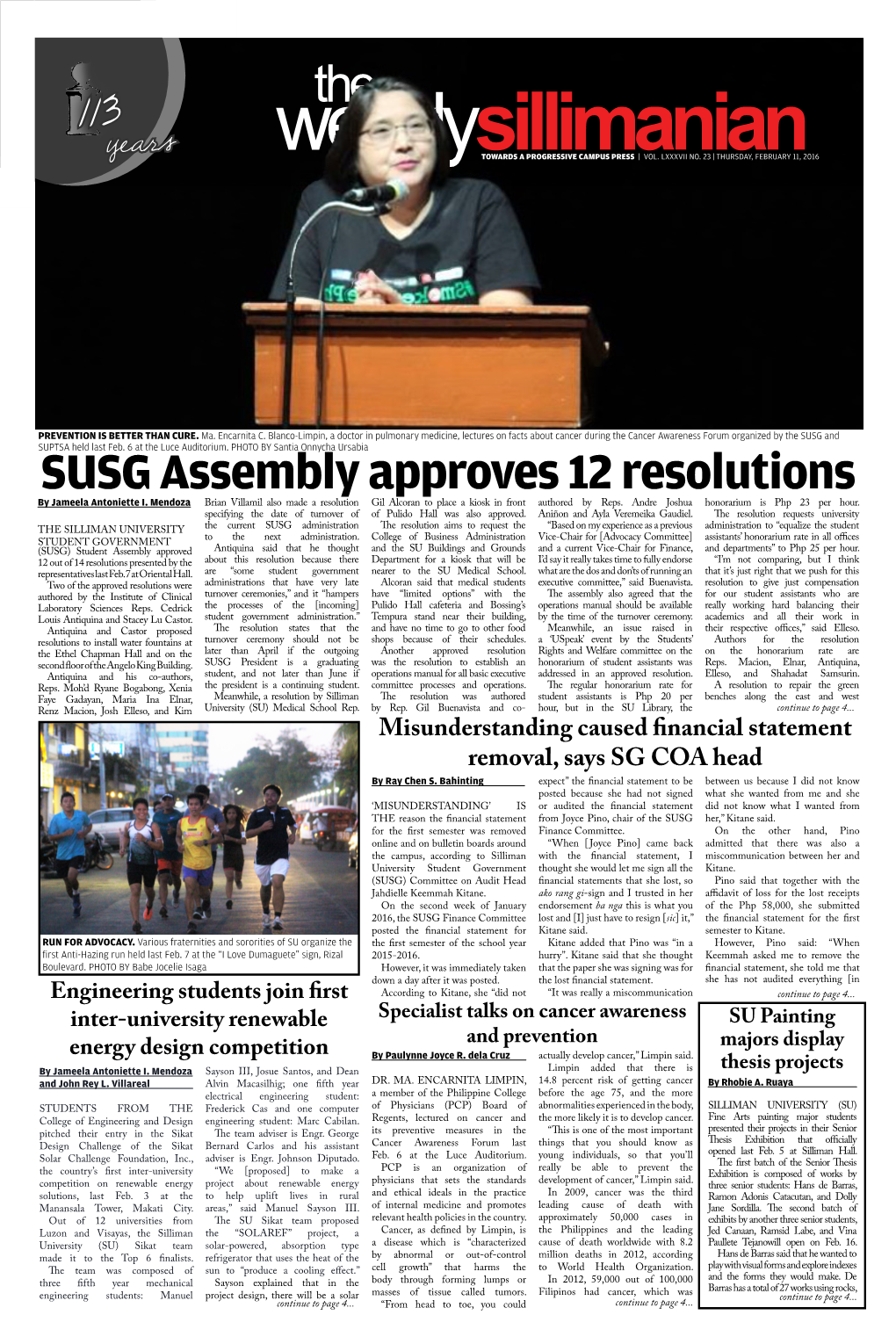 SUSG Assembly Approves 12 Resolutions by Jameela Antoniette I