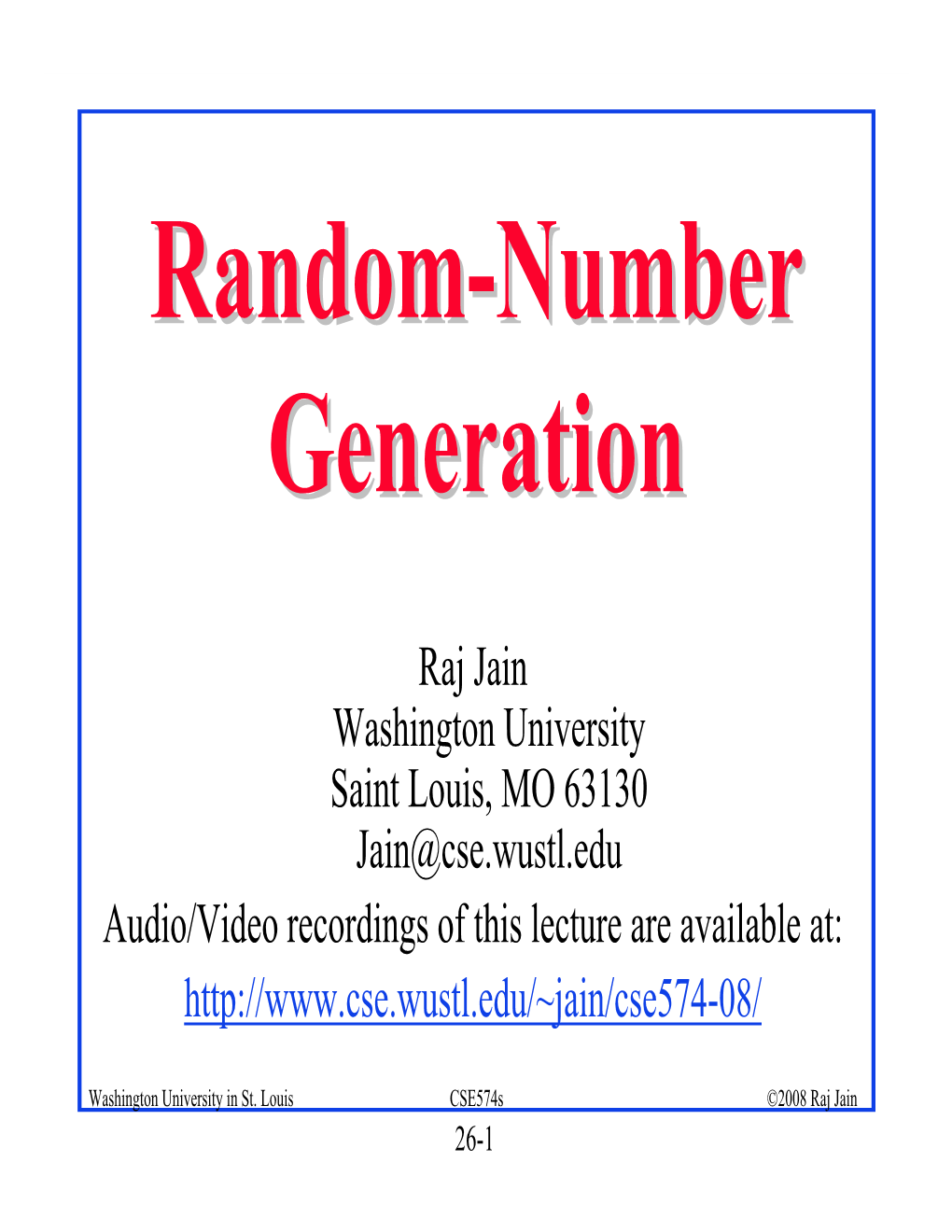 Random-Number Generation