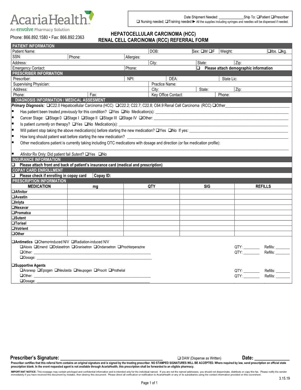 HCC/RCC Referral Form