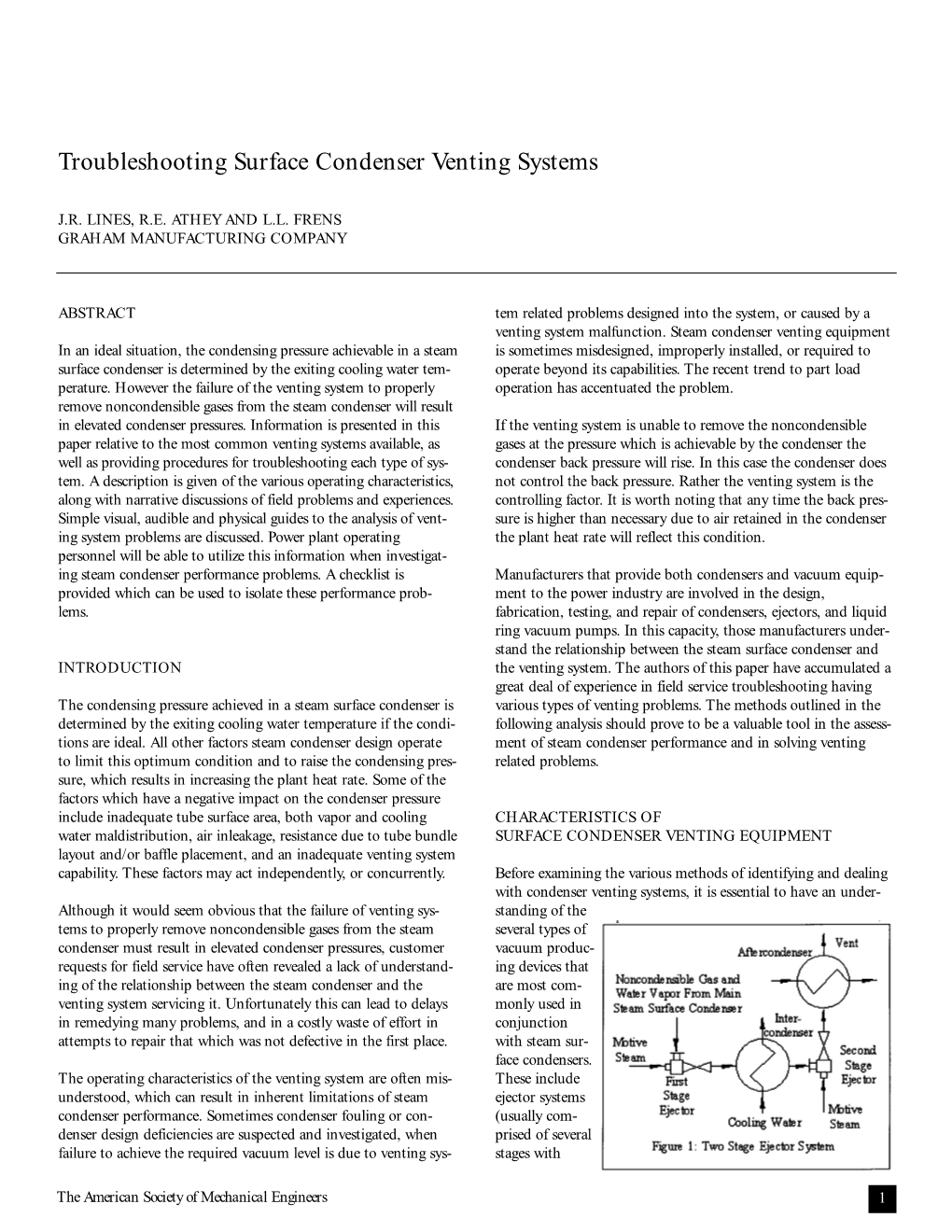 Troubleshooting Surface Condenser Venting Systems