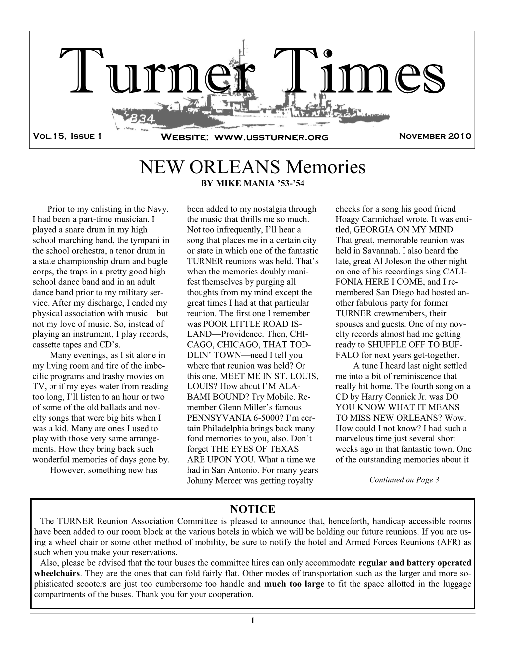 NEW ORLEANS Memories by MIKE MANIA ’53-’54