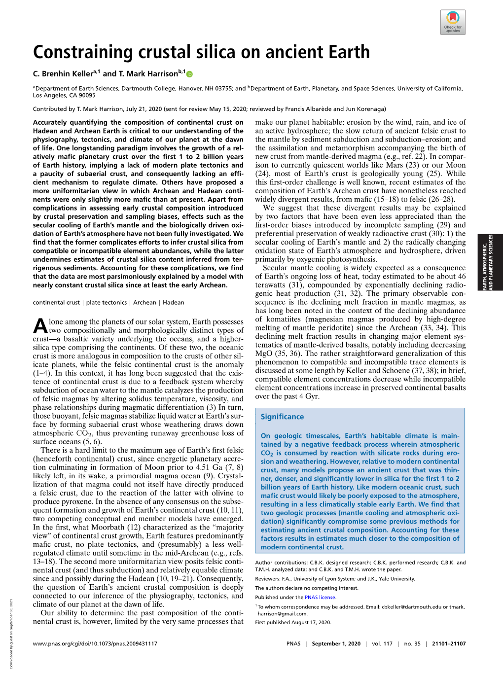 Constraining Crustal Silica on Ancient Earth