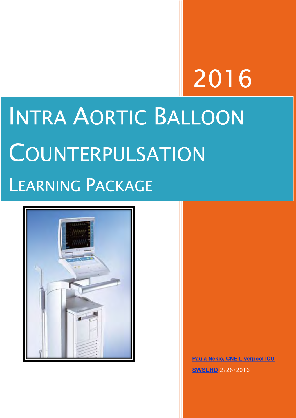 Intra-Aortic Balloon Counterpulsation Learning Package (Liverpool)