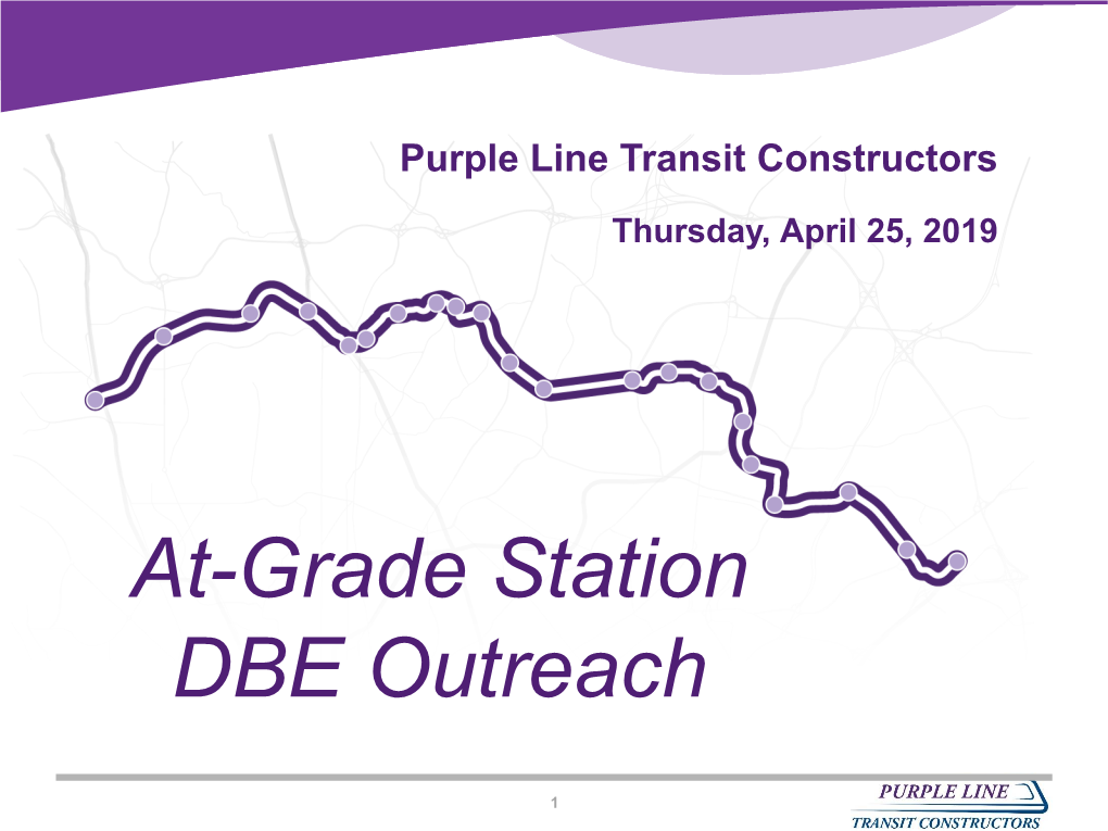 PLTC At-Grade Station Overview - Agenda