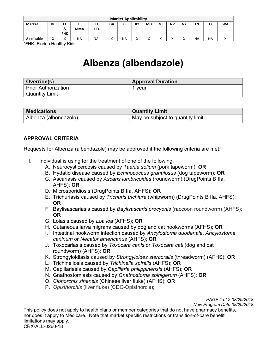 Albenza (Albendazole)