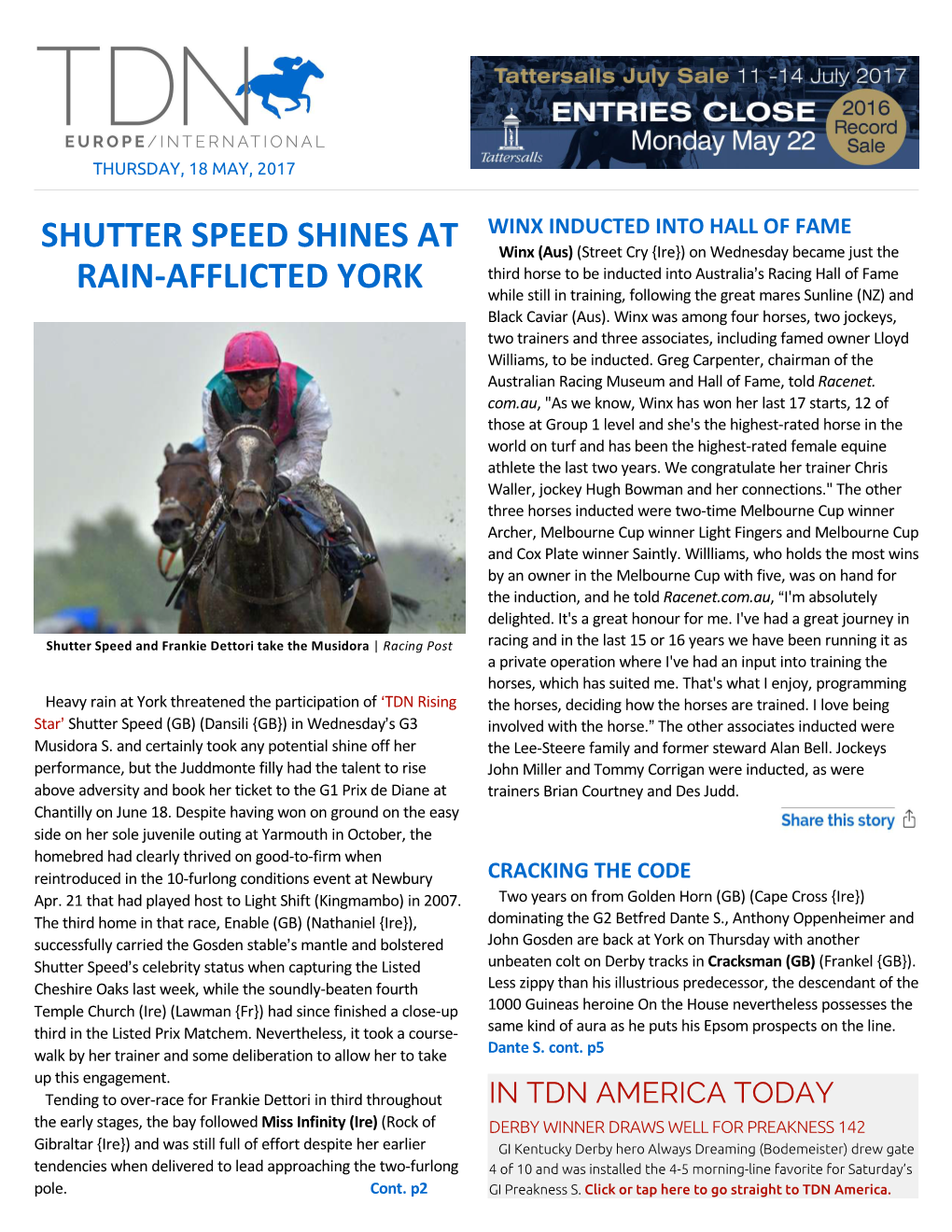 Shutter Speed Shines at Rain-Afflicted York