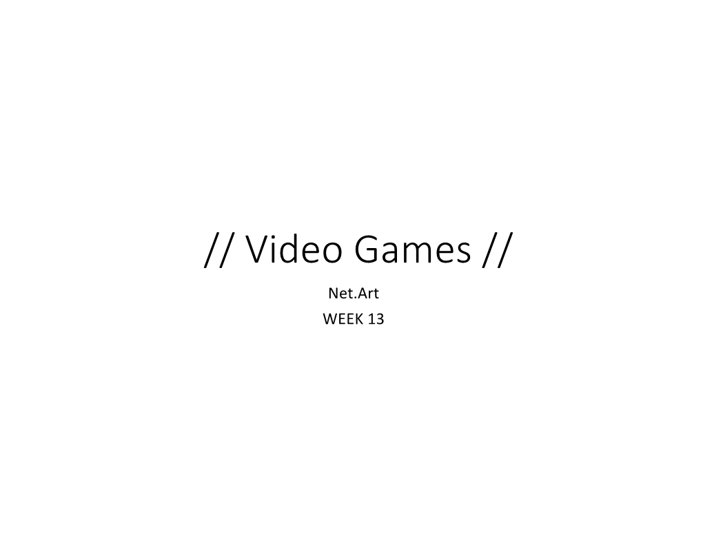 Video Games // Net.Art WEEK 13 Greg Lewis, Dehacked, 1994