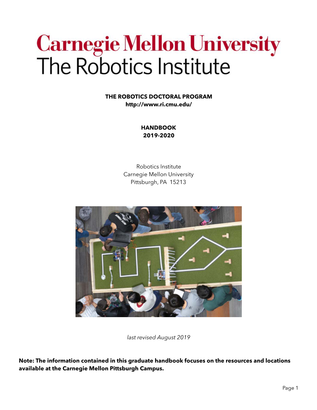 THE ROBOTICS DOCTORAL HANDBOOK 2019-20.Pages