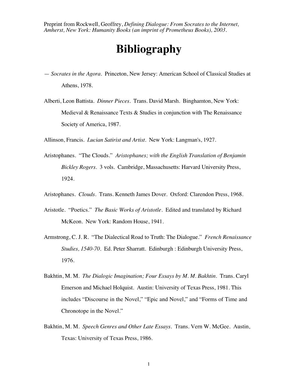 Bibliography