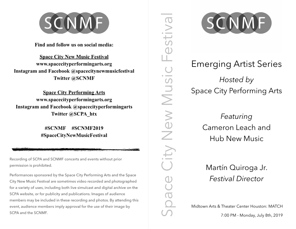 2019 SCNMF Concert Programs