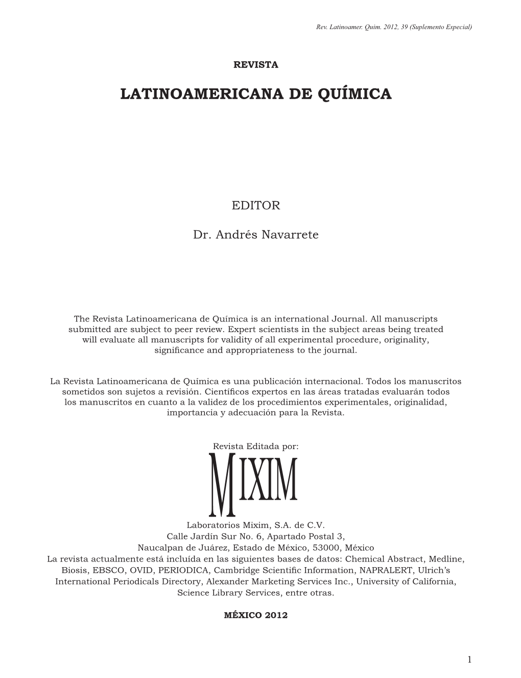 Latinoamericana De Química