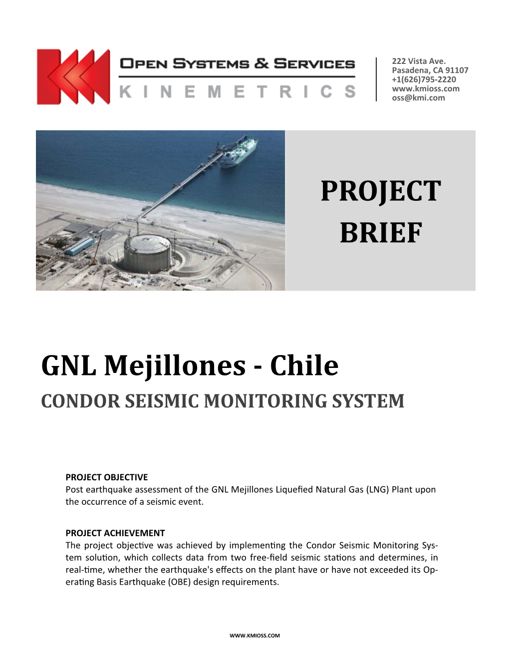 PROJECT BRIEF GNL Mejillones