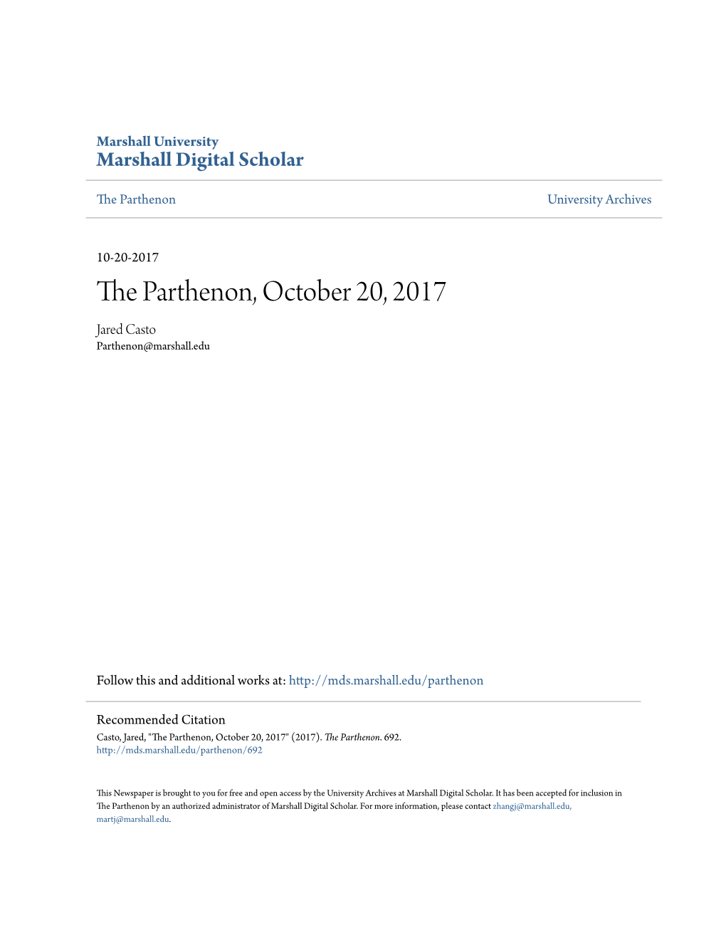 The Parthenon, October 20, 2017