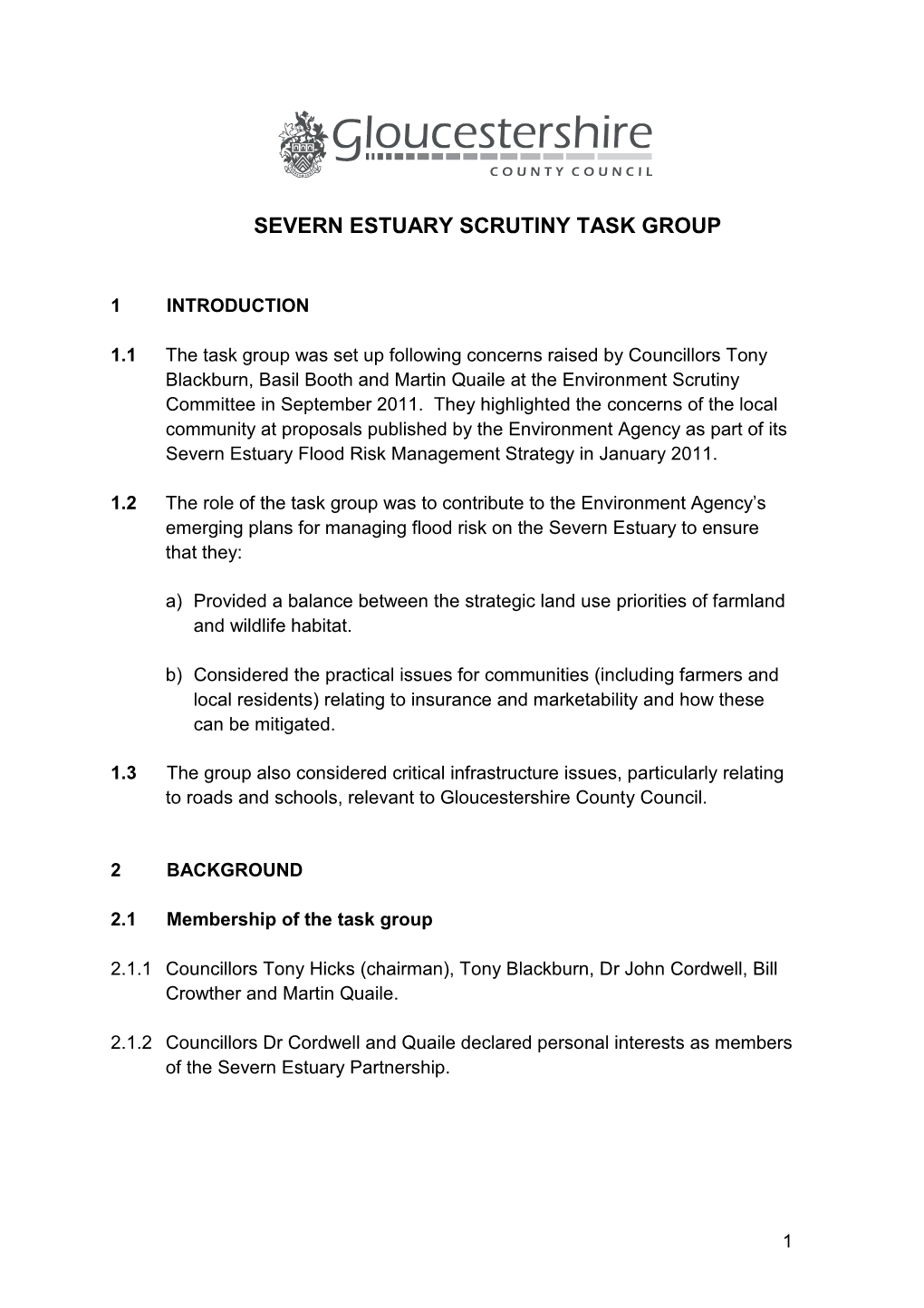 Severn Estuary Scrutiny Task Group