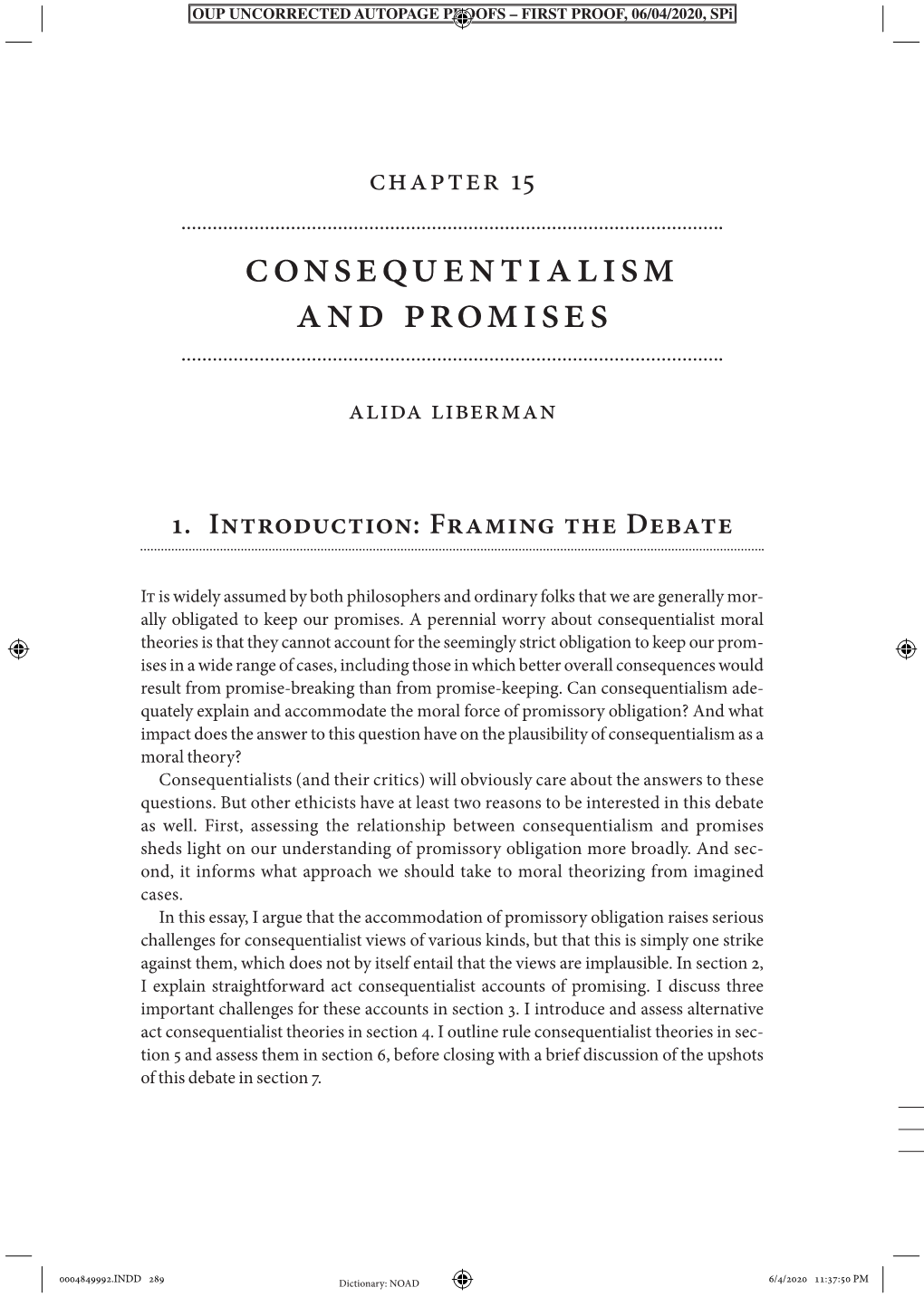 Consequentialism and Promises