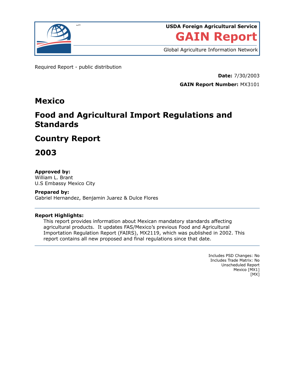 Food and Agricultural Import Regulations and Standards s3