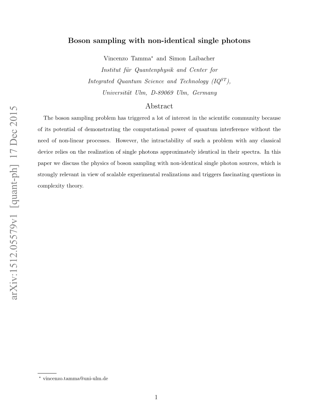 Boson Sampling with Non-Identical Single Photons