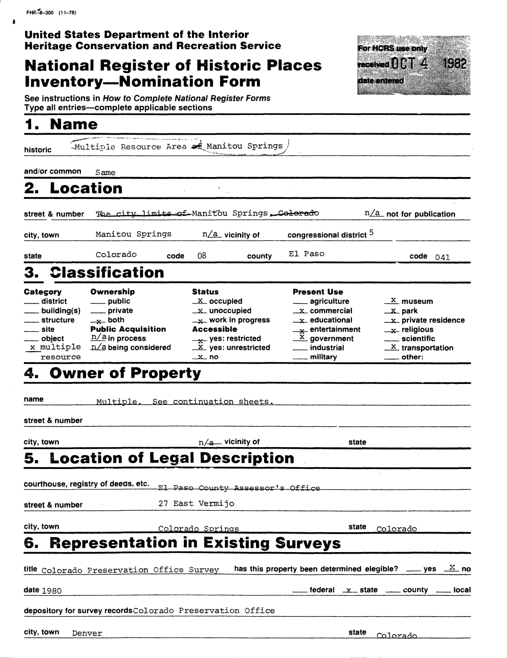 National Register of Historic Places Inventory Nomination Form