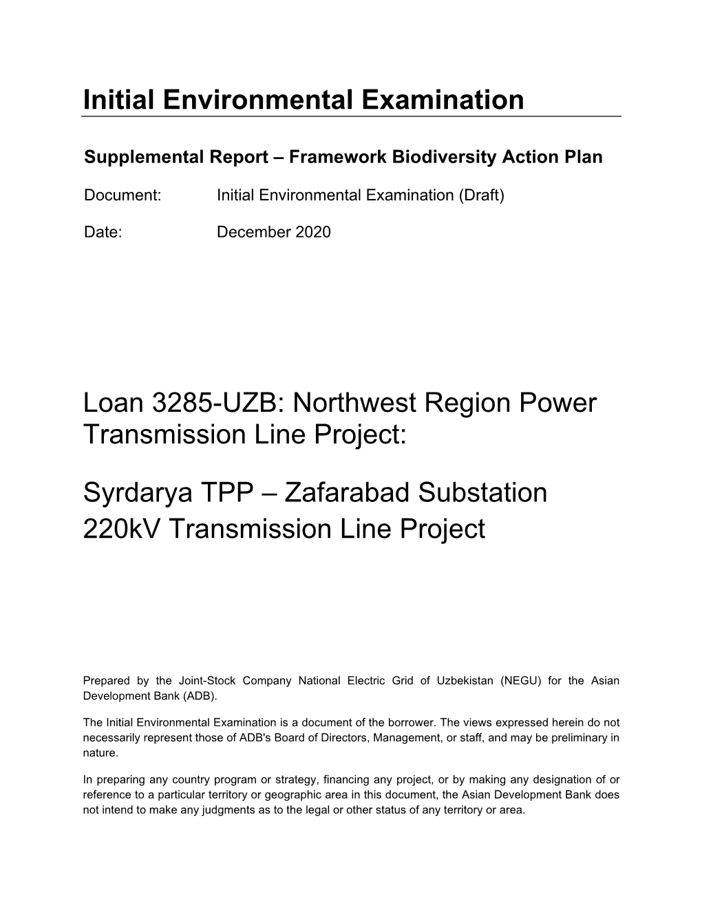 47296-001: Northwest Region Power Transmission Line Project