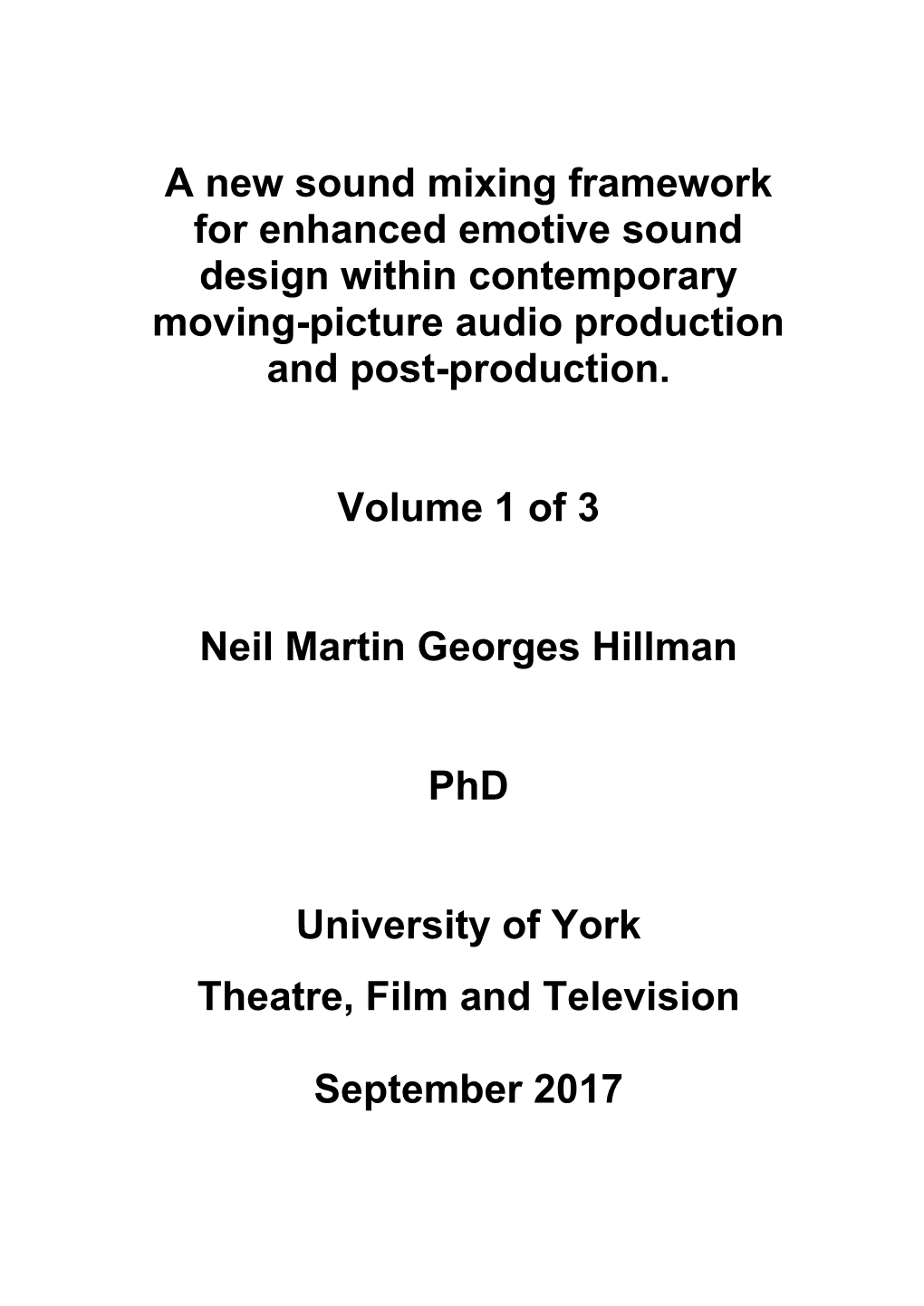 Thesis Table of Contents