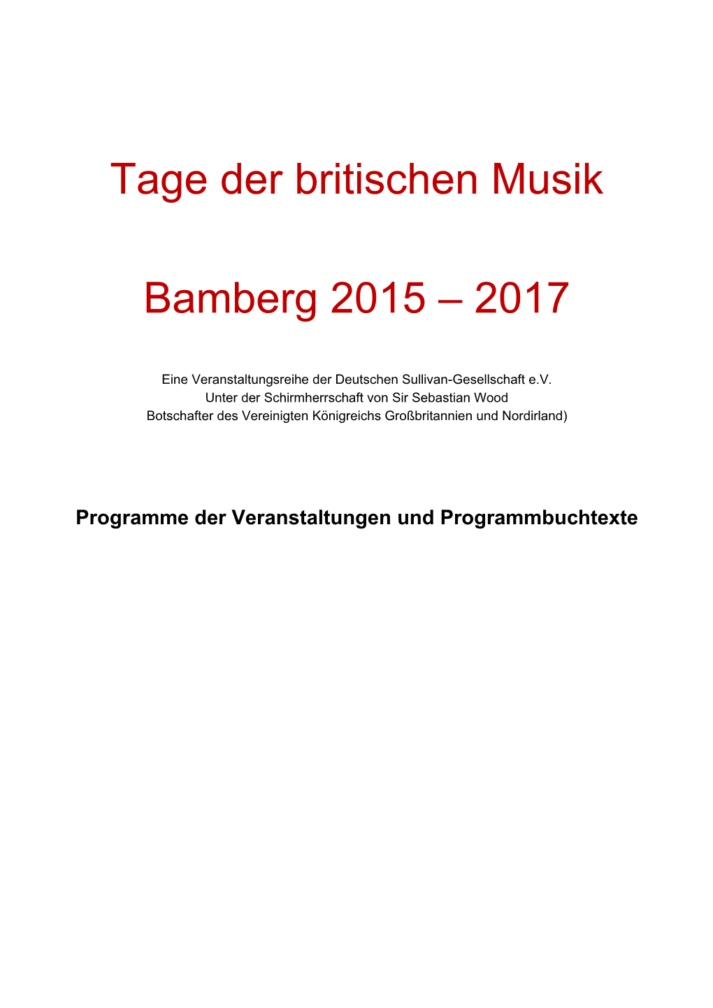 Tage Der Britischen Musik Bamberg 2015 – 2017