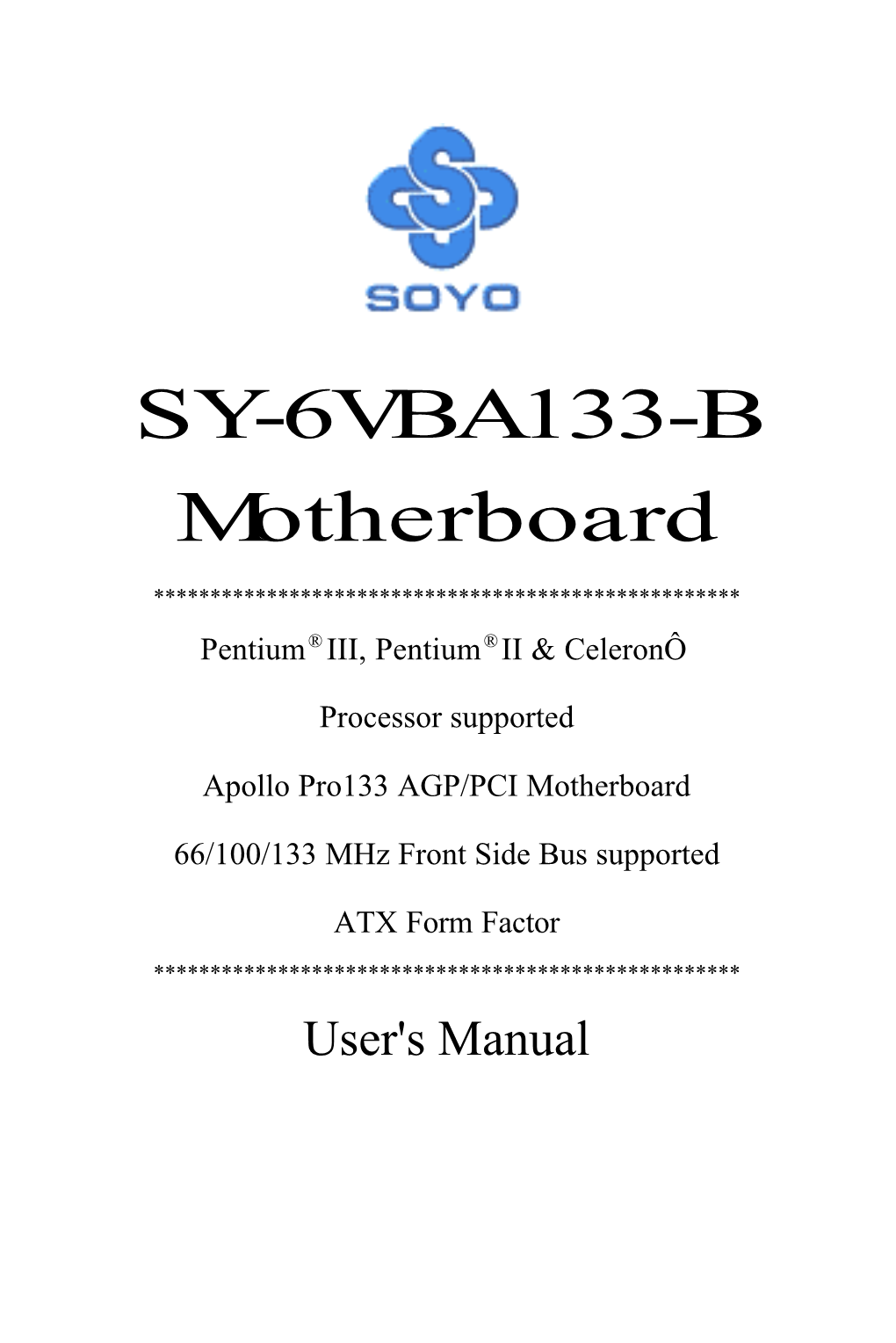 SY-6VBA133-B Motherboard