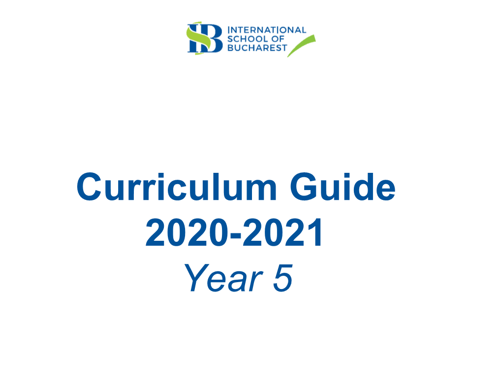 Year 5 Curriculum Guide 2020-2021